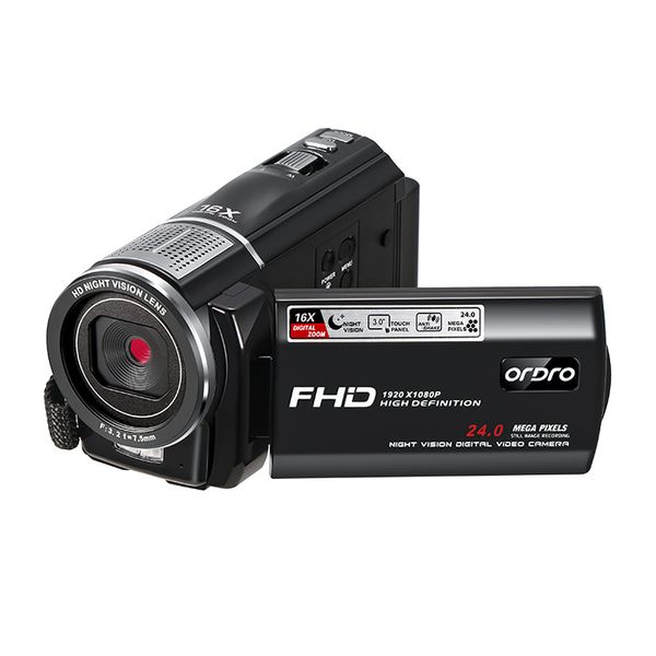 

ordro hdv-f7 digital video camera 1080p 16x digital zoom 3.0 touch screen 24mp 5mp cmos night vision function