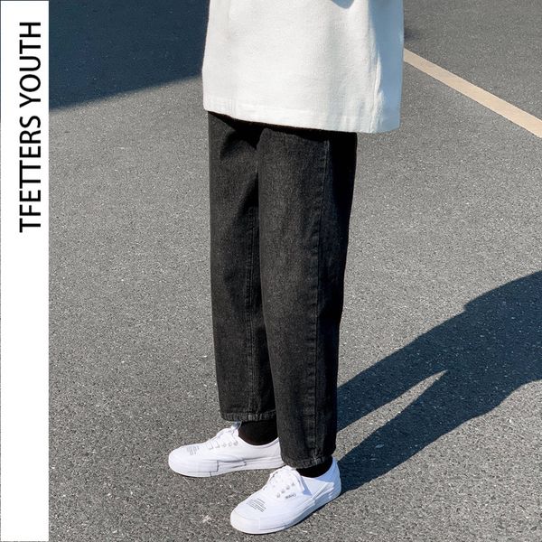 men's jeans tfetters korean fashion wide leg men summer loose mid zipper straight ankle-length pants male washed couples, Blue
men's jeans tfetters korean fashion wide leg men summer loose mid zipper straight ankle-length pants male washed couples, Blue