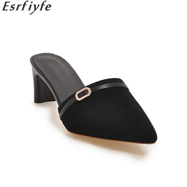 esrfiyfe 2020 women slippers summer pointed toe slide for woman shoes high heels slipper ladies solid flock mujer crystal shoes, Black
esrfiyfe 2020 women slippers summer pointed toe slide for woman shoes high heels slipper ladies solid flock mujer crystal shoes, Black