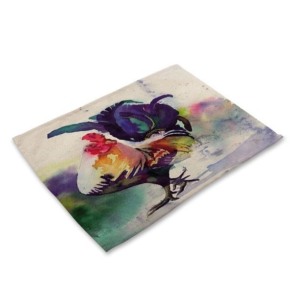 40*30cm cock print placemat flax table mat colorful anti-scalding pad diy kitchen decoration dining accessories
40*30cm cock print placemat flax table mat colorful anti-scalding pad diy kitchen decoration dining accessories