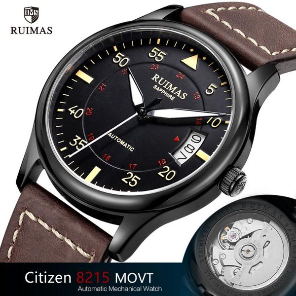 wristwatches ruimas luxury automatic mechanical watches men leather strap luminous wristwatch man sport waterproof watch, Slivery;brown
wristwatches ruimas luxury automatic mechanical watches men leather strap luminous wristwatch man sport waterproof watch, Slivery;brown