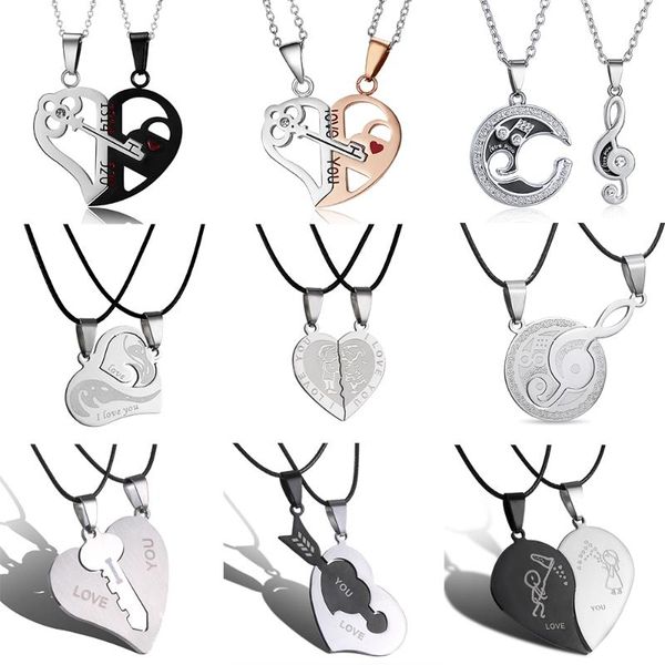 pendant necklaces fashion 2pcs/set stitching friends forever couple necklace stainless steel broken heart cat jewelry, Silver
pendant necklaces fashion 2pcs/set stitching friends forever couple necklace stainless steel broken heart cat jewelry, Silver