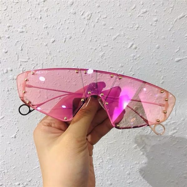 fashion eye protection sunglasses women irregular mirror pink lens rivet glasses vintage sunglass for women men uv400, White;black
fashion eye protection sunglasses women irregular mirror pink lens rivet glasses vintage sunglass for women men uv400, White;black