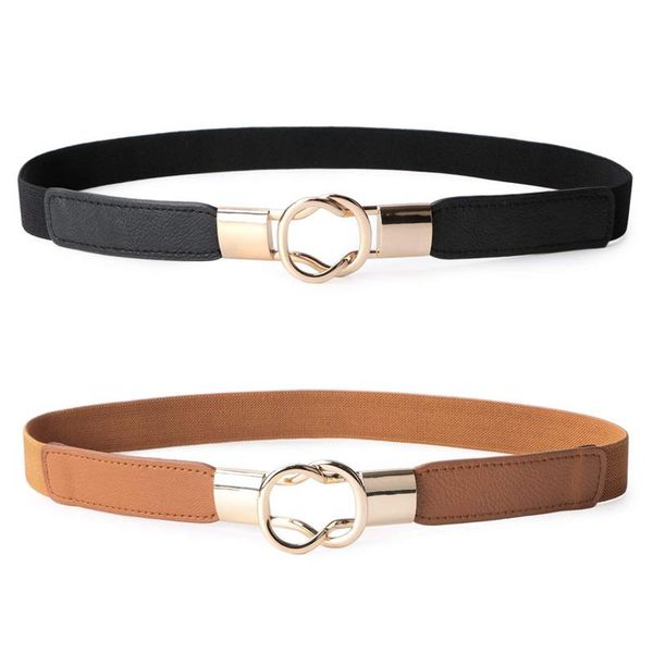 2 pack women retro elastic stretchy metal buckle skinny waist cinch belt 1inch wide(black+brown
2 pack women retro elastic stretchy metal buckle skinny waist cinch belt 1inch wide(black+brown