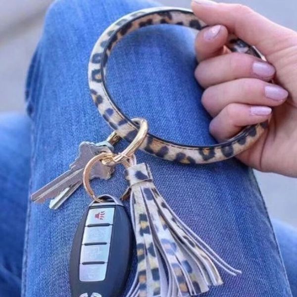 bohemia popular trendy leather keychain bangle fashion leopard snake gold color large circle keyring tassel bracelet for women, Silver
bohemia popular trendy leather keychain bangle fashion leopard snake gold color large circle keyring tassel bracelet for women, Silver