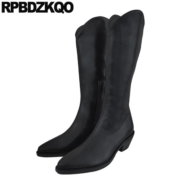 knee high heel waterproof winter boots women pointed toe wide calf cowgirl british cowboy block chunky western trend long shoes, Black
knee high heel waterproof winter boots women pointed toe wide calf cowgirl british cowboy block chunky western trend long shoes, Black
