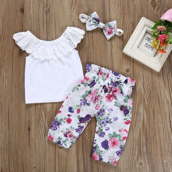 3шт / набор casual цветочного малышей новорожденного baby girl set хлопок топы vest + цветочные длинные брюк с бантом оголовье нарядов set, White
3шт / набор casual цветочного малышей новорожденного baby girl set хлопок топы vest + цветочные длинные брюк с бантом оголовье нарядов set, White
