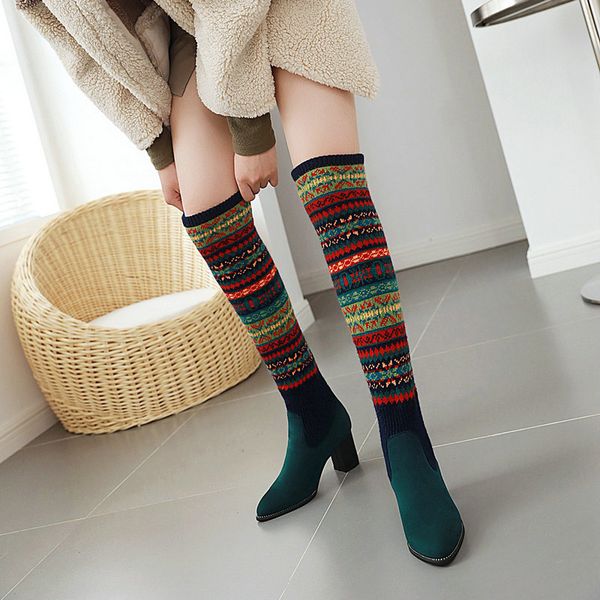 socks boots women over the knee high boots mixed colors plus size high heeled shoes woman autumn winter warm long, Black
socks boots women over the knee high boots mixed colors plus size high heeled shoes woman autumn winter warm long, Black