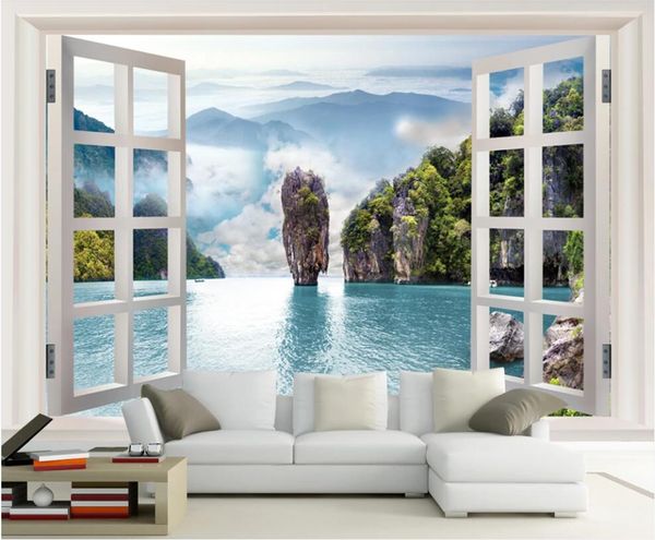 3d wallpaper custom p mural on the wall window scenery mountain lake river background home decor wallpaer in the living room
3d wallpaper custom p mural on the wall window scenery mountain lake river background home decor wallpaer in the living room