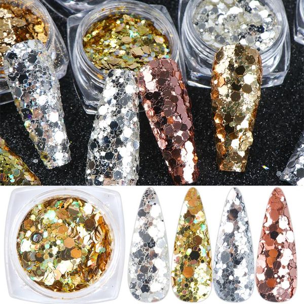 nail glitter 6pcs mix hexagon art sequins holographic pigment powder dust beauty makeup manicure decorations ji1539-23, Silver;gold
nail glitter 6pcs mix hexagon art sequins holographic pigment powder dust beauty makeup manicure decorations ji1539-23, Silver;gold