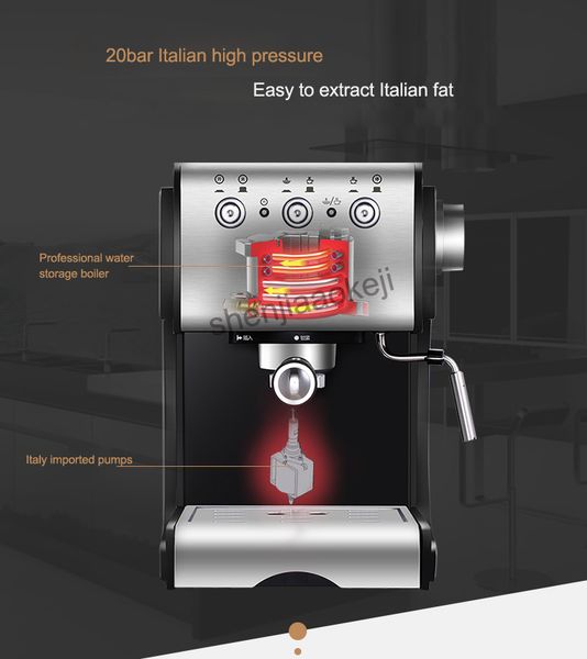 household coffee machine stainless steel semi-automatic italian commercial steam milk foam coffee maker 20bar 220v 1050w 1pc
household coffee machine stainless steel semi-automatic italian commercial steam milk foam coffee maker 20bar 220v 1050w 1pc