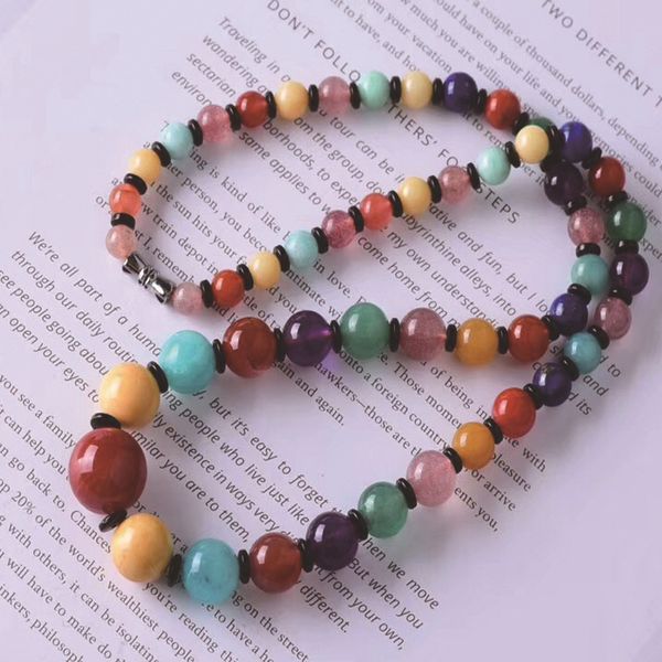 natural national wind agate dopa treasure necklace, Silver
natural national wind agate dopa treasure necklace, Silver