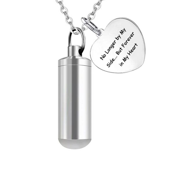 cremation urn jewelry for ashe pet/human stainless steel cylinder jewelry ashes memorial necklace no longer by my side.but forever in heart, Silver
cremation urn jewelry for ashe pet/human stainless steel cylinder jewelry ashes memorial necklace no longer by my side.but forever in heart, Silver