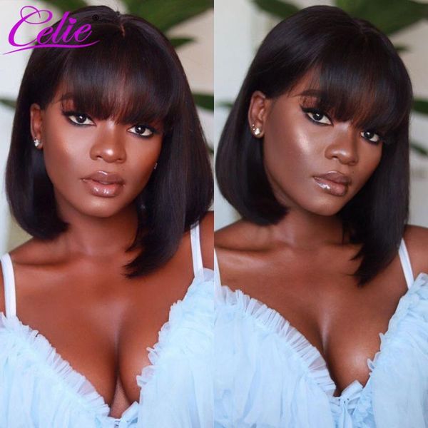 lace wigs celie hair straight bob front with bangs 13x4 wig 150 density brazilian human, Black;brown
lace wigs celie hair straight bob front with bangs 13x4 wig 150 density brazilian human, Black;brown