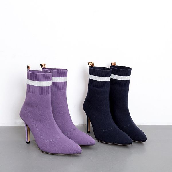 female fashion in the fall and winter of short boots new point color matching stilettos nightclub, Black
female fashion in the fall and winter of short boots new point color matching stilettos nightclub, Black