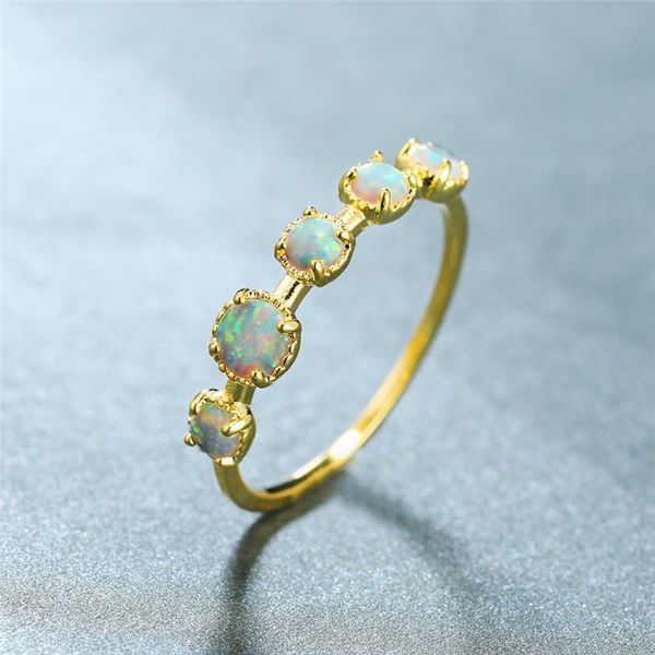 wedding rings cute female white opal stone ring charm yellow gold thin for women dainty bridal round engagement, Slivery;golden
wedding rings cute female white opal stone ring charm yellow gold thin for women dainty bridal round engagement, Slivery;golden