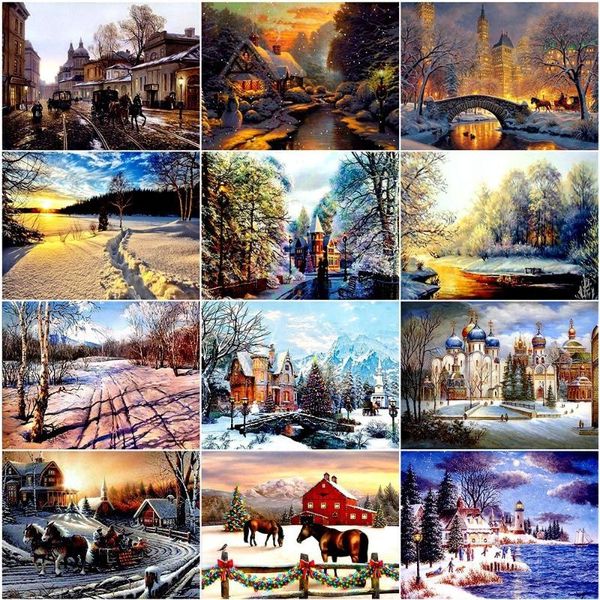paintings azqsd diamond embroidery winter scenery diy full square drill painting mosaic snow home decoration
paintings azqsd diamond embroidery winter scenery diy full square drill painting mosaic snow home decoration