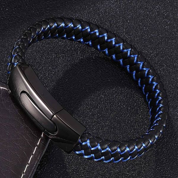 2020 fashion black blue braided leather bracelet men jewelry stainless steel spring clasps charms bangles male wrist band gifts, Golden;silver
2020 fashion black blue braided leather bracelet men jewelry stainless steel spring clasps charms bangles male wrist band gifts, Golden;silver