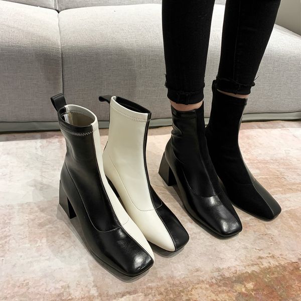 fashion high heels women boots winter genuine leather mixed colors shoes woman female classic party wedding ankle boots, Black
fashion high heels women boots winter genuine leather mixed colors shoes woman female classic party wedding ankle boots, Black