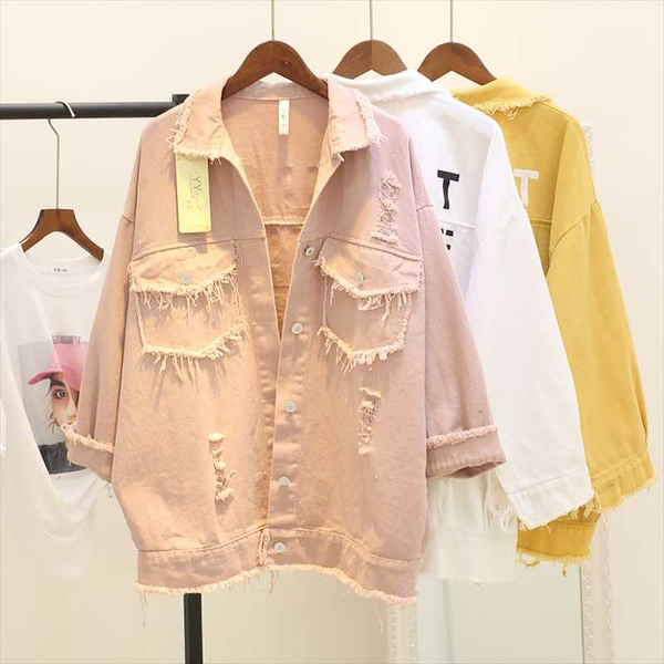candy color hole jean jacket women 2020 spring casual single breasted long sleeve korean loose bf style ladies denim jacket z082, Black;brown
candy color hole jean jacket women 2020 spring casual single breasted long sleeve korean loose bf style ladies denim jacket z082, Black;brown