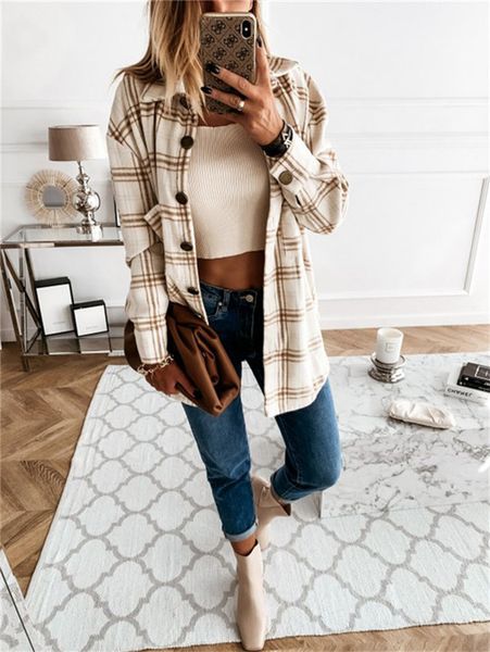 designer neck coats with buttons vintage lapel casual coats style winter trench sleeve street women plaid autumn long cxksl, Black
designer neck coats with buttons vintage lapel casual coats style winter trench sleeve street women plaid autumn long cxksl, Black