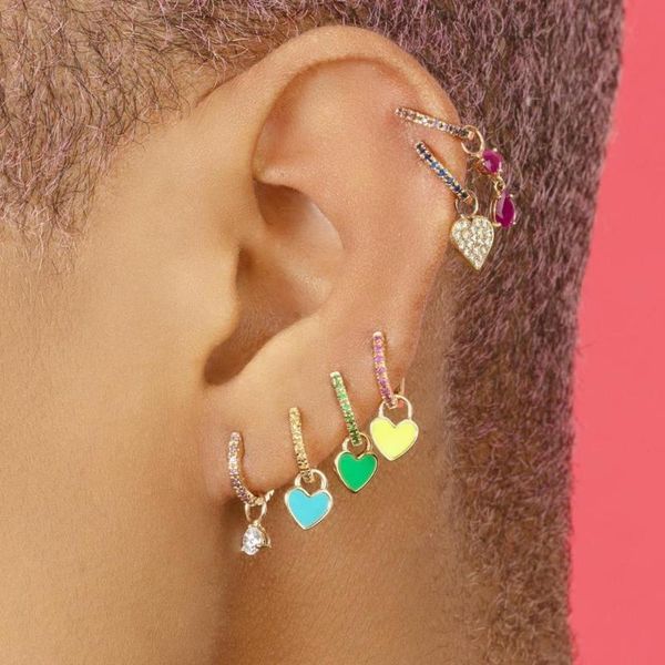 dangle & chandelier lover girlfriend gift rainbow romantic cz pink red green blue enamel heart hoop earrings colourful gorgeous women charm, Silver
dangle & chandelier lover girlfriend gift rainbow romantic cz pink red green blue enamel heart hoop earrings colourful gorgeous women charm, Silver