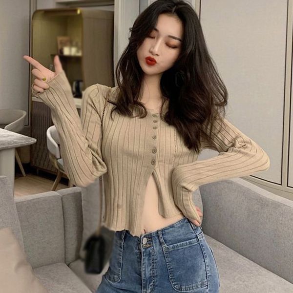 autumn temperament irregular hem knitted cardigan jacket women thin round neck long sleeve short top, White
autumn temperament irregular hem knitted cardigan jacket women thin round neck long sleeve short top, White