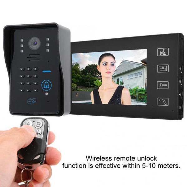 7in video door phone wired intercom doorbell frid id card password remote unlock 1v2
7in video door phone wired intercom doorbell frid id card password remote unlock 1v2