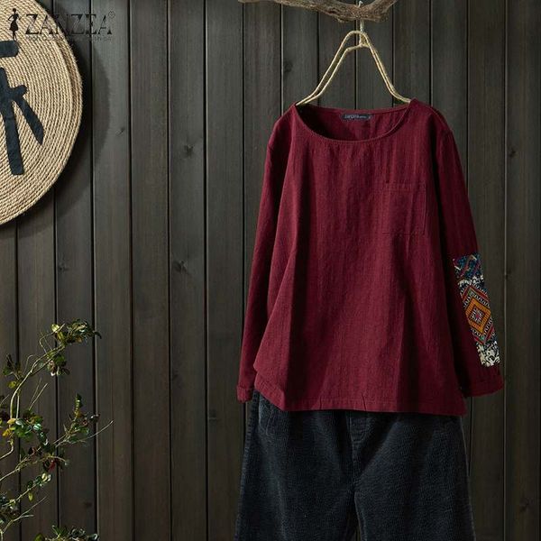 plus size zanzea vintage pacthwork blouse floral printed women cotton linen shirt casual spring o neck long sleeve blusas, White
plus size zanzea vintage pacthwork blouse floral printed women cotton linen shirt casual spring o neck long sleeve blusas, White