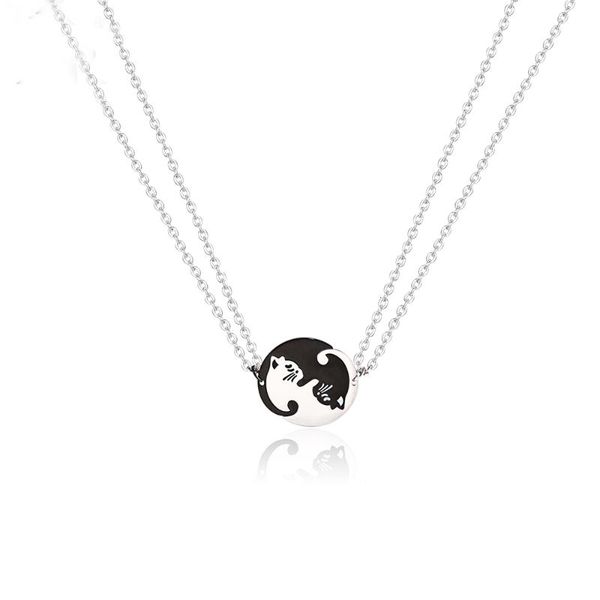 chains rir classic cute yin yang cat charm necklaces exquisite pet hug love couple jewelry necklace valentine's day gifts, Silver
chains rir classic cute yin yang cat charm necklaces exquisite pet hug love couple jewelry necklace valentine's day gifts, Silver