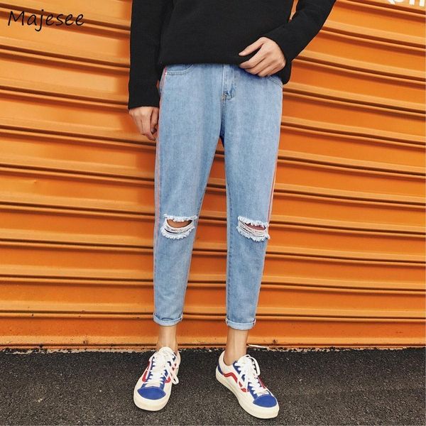 men jeans ankle-length striped big size loose holes simple mens denim straight trousers all-match bf harajuku vintage trendy ins, Blue
men jeans ankle-length striped big size loose holes simple mens denim straight trousers all-match bf harajuku vintage trendy ins, Blue
