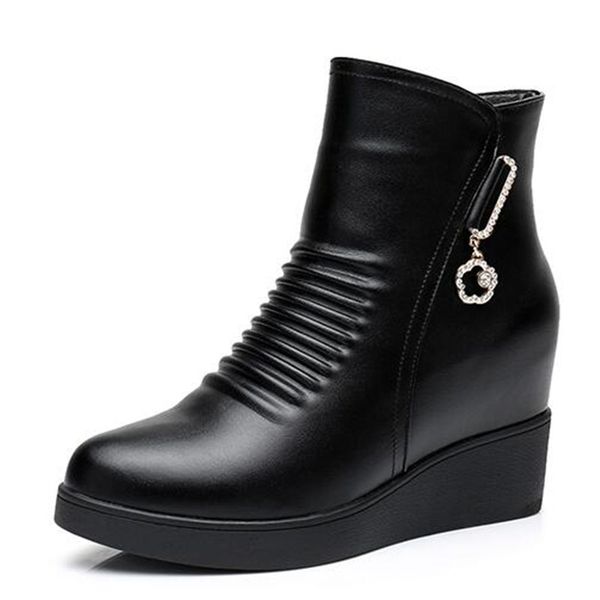 boots rhinestone cowhide winter shoes fashion women snow wedges increase within high heel warm woman, Black
boots rhinestone cowhide winter shoes fashion women snow wedges increase within high heel warm woman, Black