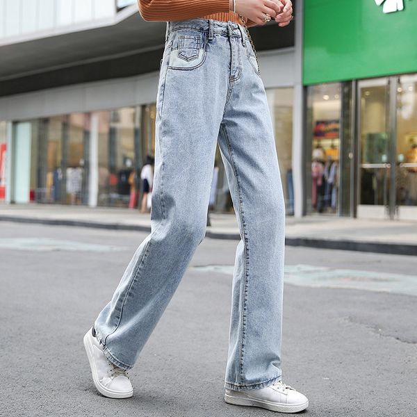 women's jeans plus size color matching loose high waist wide leg pants straight trousers female retro denim fashion xa5f, Blue
women's jeans plus size color matching loose high waist wide leg pants straight trousers female retro denim fashion xa5f, Blue