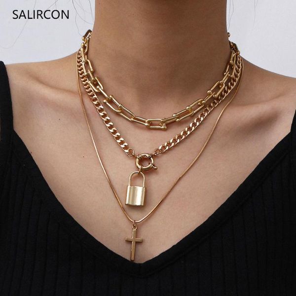 salircon multi layer cross lock pendant choker necklace punk u shaped chain chunky necklace set for women men goth jewelry gifts, Silver
salircon multi layer cross lock pendant choker necklace punk u shaped chain chunky necklace set for women men goth jewelry gifts, Silver