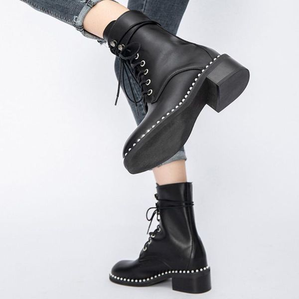 gigifox ig square heels fashion shoelaces winter shoes woman rivets motorcycles boots female, Black
gigifox ig square heels fashion shoelaces winter shoes woman rivets motorcycles boots female, Black