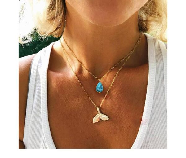 bohemian style multi-layer necklace beach fishtail clavicle chain necklace female ladies jewelry, Silver
bohemian style multi-layer necklace beach fishtail clavicle chain necklace female ladies jewelry, Silver