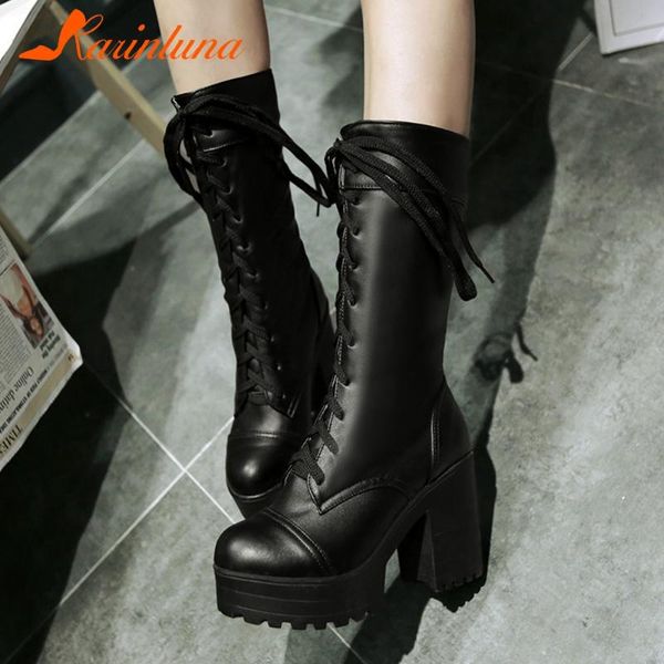 boots karin 2021 fashion big size 43 platform mid calf woman shoes chunky high heels lace up warm plush winter, Black
boots karin 2021 fashion big size 43 platform mid calf woman shoes chunky high heels lace up warm plush winter, Black