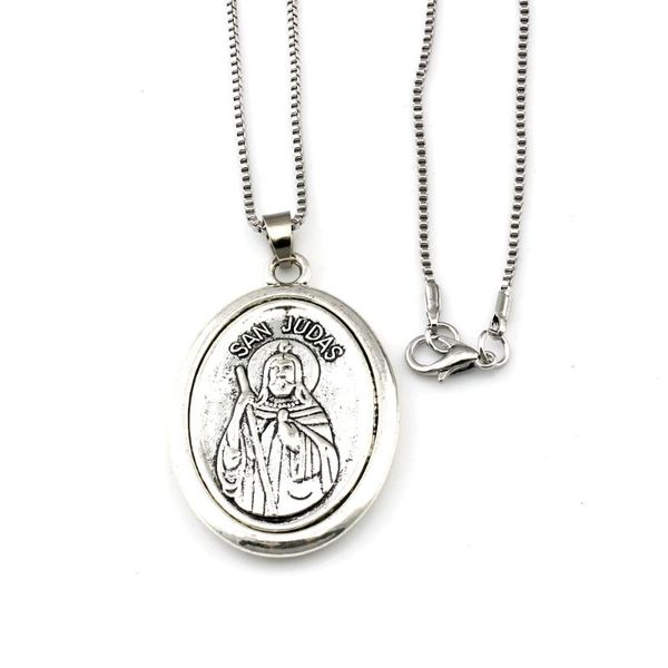 10pcs sell fashion san judas tadeo ruega por nosotros alloy charms pendant necklaces jewelry diy 23.6 inches chains a-561d, Silver
10pcs sell fashion san judas tadeo ruega por nosotros alloy charms pendant necklaces jewelry diy 23.6 inches chains a-561d, Silver