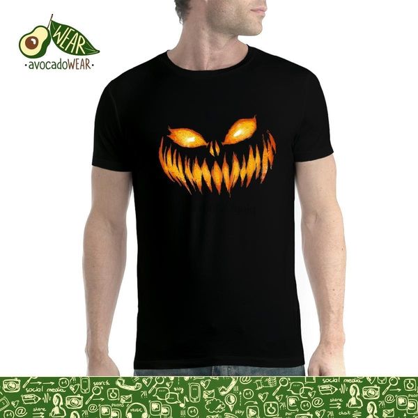 scary pumpkin halloween mens t-shirt mens graphic t shirt