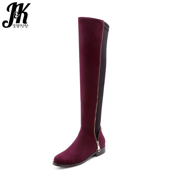 jk над коленом женщины boots 2020 новый flock zip загрузочный круглый носок обуви толстые низкие каблуки резиновые обувь зима черная женская, Black 
jk над коленом женщины boots 2020 новый flock zip загрузочный круглый носок обуви толстые низкие каблуки резиновые обувь зима черная женская, Black