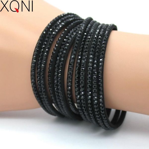 xqni brand jewelry black crystal leather bracelets women bangles trendy mosaic brand rhinestone classic girls charm bracelets
xqni brand jewelry black crystal leather bracelets women bangles trendy mosaic brand rhinestone classic girls charm bracelets