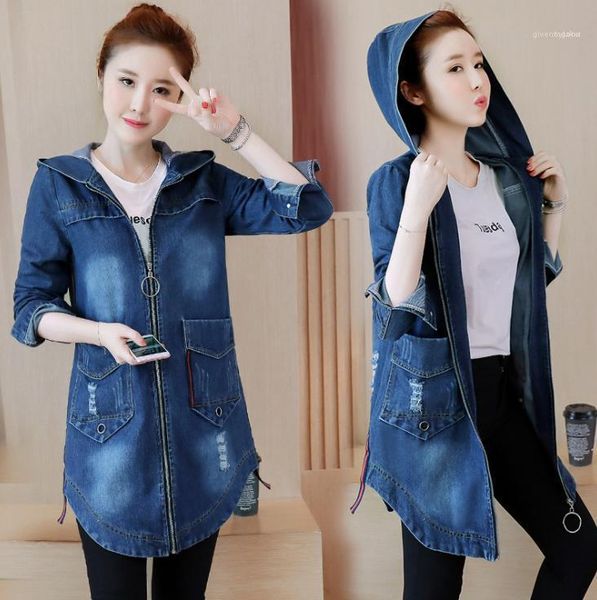 women denim blue jean jackets slim fit hooded zipper pockets designer autumn long jacket coats plus size 5xl, Black;brown
women denim blue jean jackets slim fit hooded zipper pockets designer autumn long jacket coats plus size 5xl, Black;brown