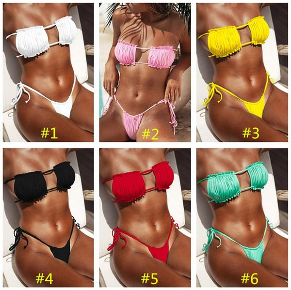 off the shoulder swimsuit lace-up micro mini bikinis sets women hollow out bandgae push up bra swimwear beach biquini bathing suit ly911, White
off the shoulder swimsuit lace-up micro mini bikinis sets women hollow out bandgae push up bra swimwear beach biquini bathing suit ly911, White