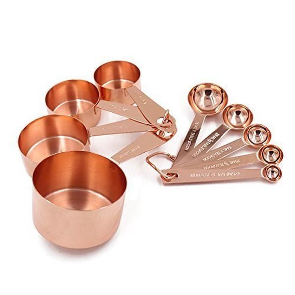 2019 set of 9 copper measuring cups and spoons, extra sturdy copper-plated quality stainless steel t200523
2019 set of 9 copper measuring cups and spoons, extra sturdy copper-plated quality stainless steel t200523