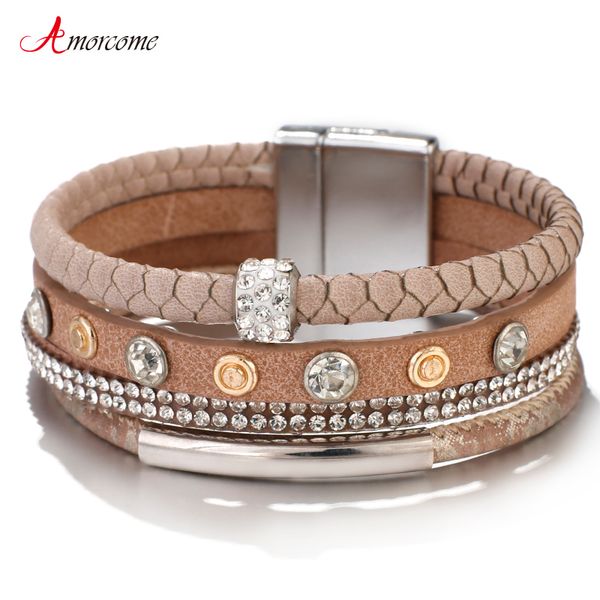 amorcome metal pipe leather bracelets for women fashion crystal bracelets & bangles wide wrap multilayer bracelet femme jewelry, Golden;silver
amorcome metal pipe leather bracelets for women fashion crystal bracelets & bangles wide wrap multilayer bracelet femme jewelry, Golden;silver