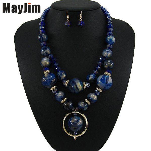mayjim vintage crystal blue necklace jewelry sets punk big acrylic bead bohemia gold chain bridal jewelry sets fashion women, Silver
mayjim vintage crystal blue necklace jewelry sets punk big acrylic bead bohemia gold chain bridal jewelry sets fashion women, Silver