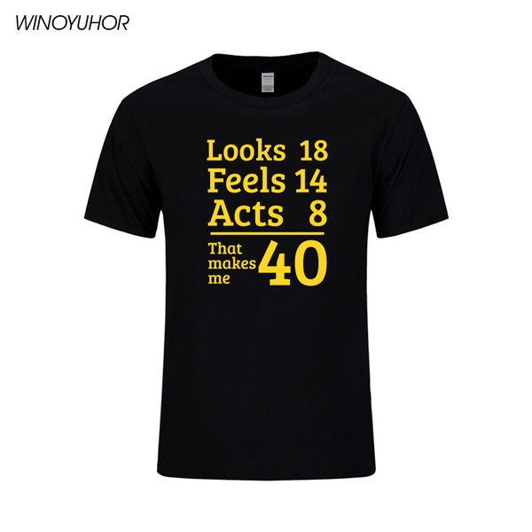 custom printed tee shirts crew neck funny short sleeve looks 18 feels 14 acts 8 really 40 40th birthday gift mens t shirts
custom printed tee shirts crew neck funny short sleeve looks 18 feels 14 acts 8 really 40 40th birthday gift mens t shirts