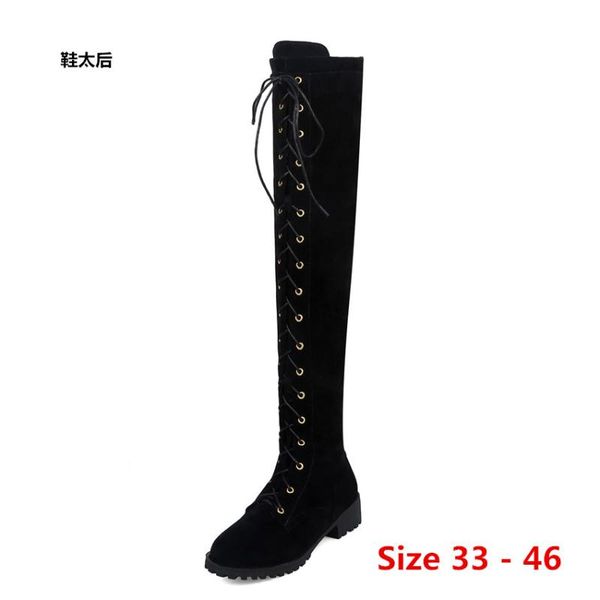 women over the knee boots autumn winter low heel long boots woman motorcycle women shoes small big size 33 - 46, Black
women over the knee boots autumn winter low heel long boots woman motorcycle women shoes small big size 33 - 46, Black