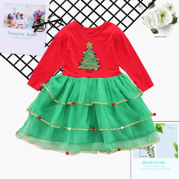 christmas girls princess party dress long sleeve yarns tutu dress for kids fashion kids clothes, Red;yellow
christmas girls princess party dress long sleeve yarns tutu dress for kids fashion kids clothes, Red;yellow
