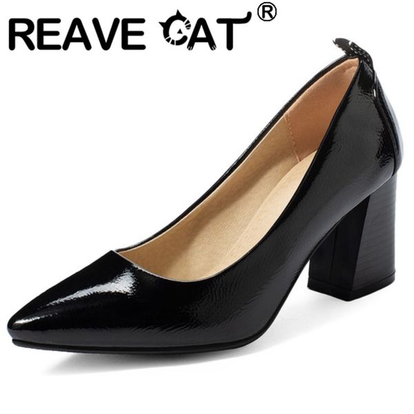 reave cat female concise spring autumn pumps pointed toe 7.5cm hoof heels patent leather slip on size 32-48 office s1899, Black
reave cat female concise spring autumn pumps pointed toe 7.5cm hoof heels patent leather slip on size 32-48 office s1899, Black